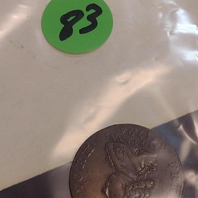 1796 British Condor Fred. of York Copper Half Penny Token (83)