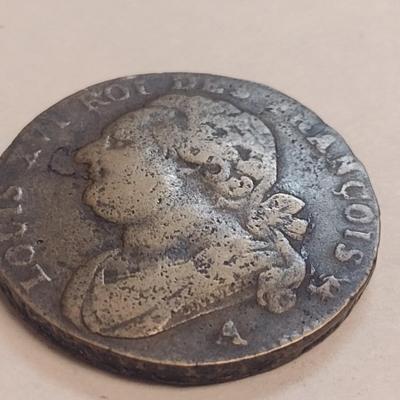 1793 Louis XVI 12 Deniers Copper Coin (84)