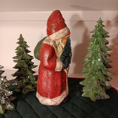 SANTA WITH SOME SPARKLING TREES