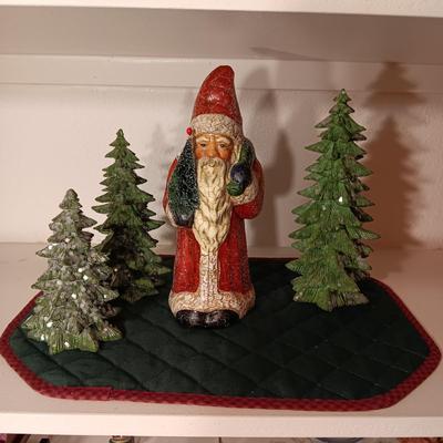 SANTA WITH SOME SPARKLING TREES