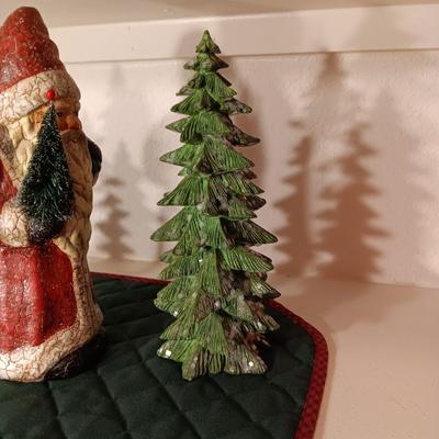 SANTA WITH SOME SPARKLING TREES