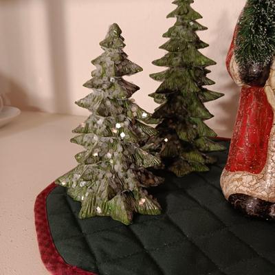 SANTA WITH SOME SPARKLING TREES