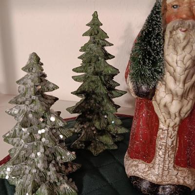 SANTA WITH SOME SPARKLING TREES