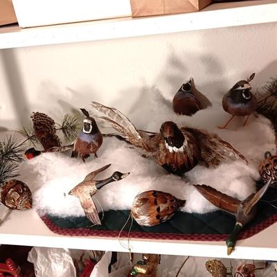 BIRD TREE ORNAMENTS MOST WITH REAL FEATHERS