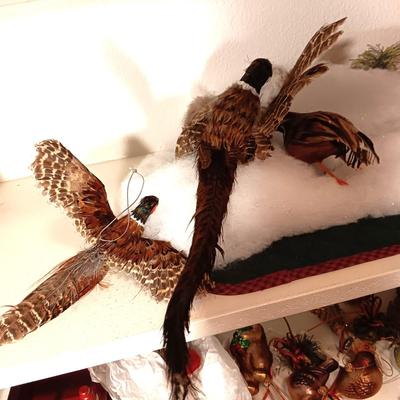 BIRD TREE ORNAMENTS MOST WITH REAL FEATHERS