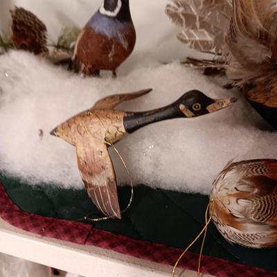 BIRD TREE ORNAMENTS MOST WITH REAL FEATHERS