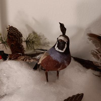 BIRD TREE ORNAMENTS MOST WITH REAL FEATHERS