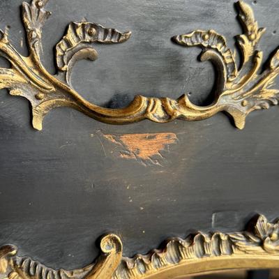 610 Louis XV Style Ebonised Vanityw/Porcelain Hand-Painted Sink