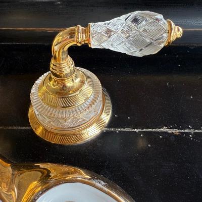 610 Louis XV Style Ebonised Vanityw/Porcelain Hand-Painted Sink