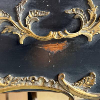 610 Louis XV Style Ebonised Vanityw/Porcelain Hand-Painted Sink