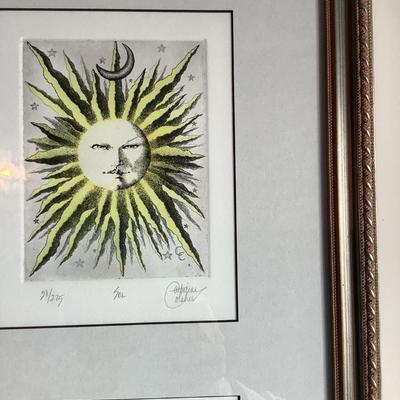 K706 Hand Colored Etching “Genesis” by Catherine Colsher