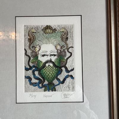 K706 Hand Colored Etching “Genesis” by Catherine Colsher