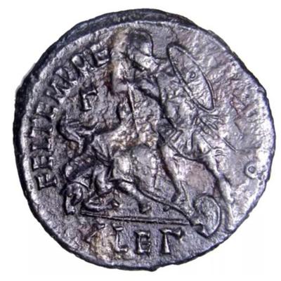 CERTIFIED Authentic Ancient Roman Coin Constantius Gallus Spearing War w/COA