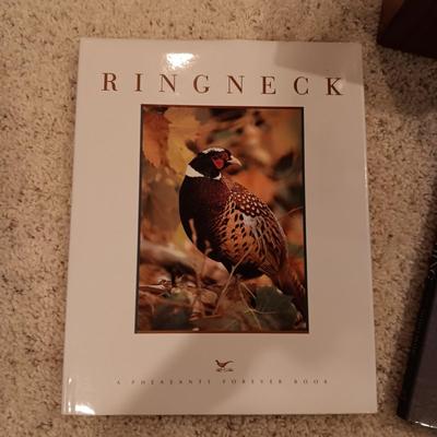 THE NATURAL FLY FISHING BOOK, WOODEN CIGAR BOX & RINGNECK BOOK