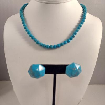 Turquoise Necklace and Earrings (#16)