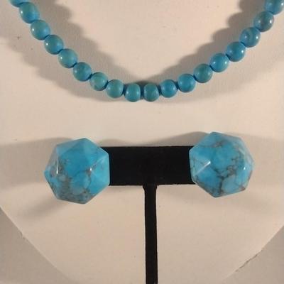Turquoise Necklace and Earrings (#16)