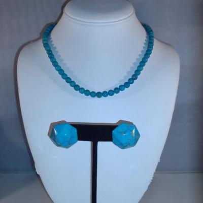 Turquoise Necklace and Earrings (#16)