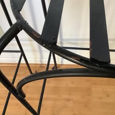 LR712 Pair of Vintage John Risley Woman and Man Iron Bar Stools