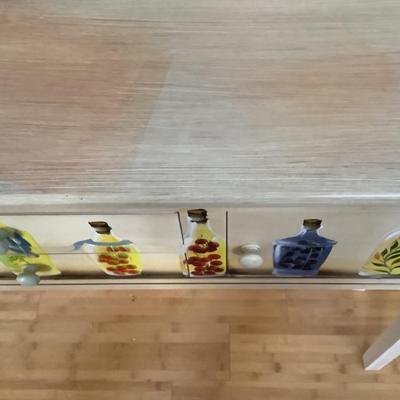 LR713 Olive Oil Bottle Painted Console Table