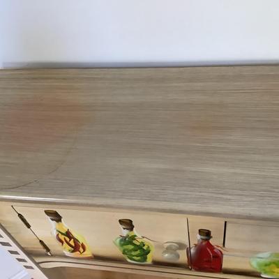 LR713 Olive Oil Bottle Painted Console Table