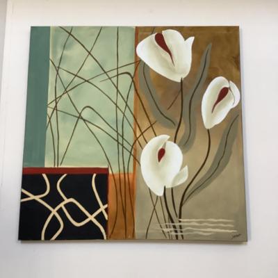 LR714 Large Floral Calla Lilly Print on Canvas