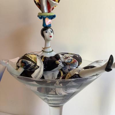 K719 Poupees by Isabelle Doll with Margarita and Wine Glasses