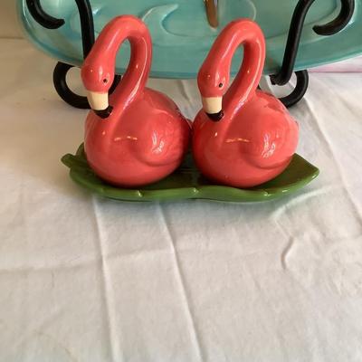 K721 Large Flamingo Glassware, Tray , Serving Pieces