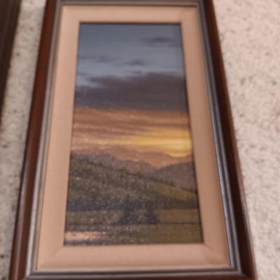 OIL PAINTING "LAYERED HILLS" BY CLIFFORD BAILEY AND A FARM SCENE BY FARLAND