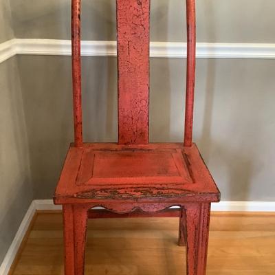 DR724 Red Chinese Dining Room Table with Chairs