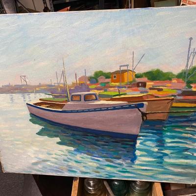 Boat on the water Oil Painting on Canvas