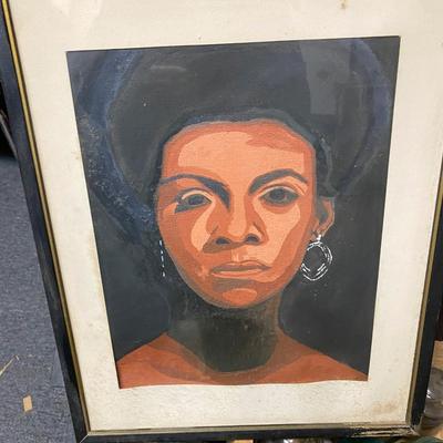 Woman with Earrings Painting Powerful Portrait! African American Black History