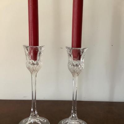 F731 Silk NDI Floral Arrangement with Crystal Candlesticks