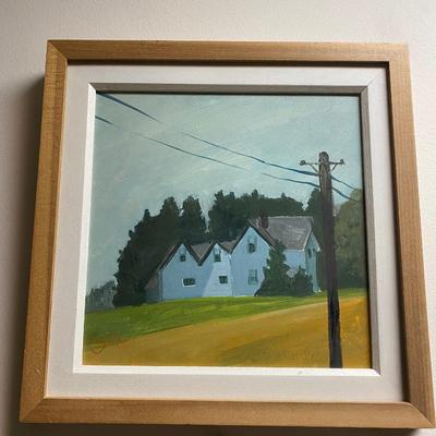 Small Painting of House with telephone pole