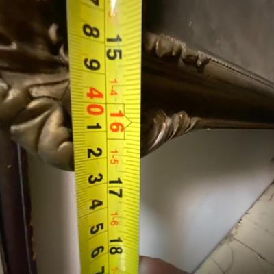 A lovely antique oblong Trumeau mirror with a litho