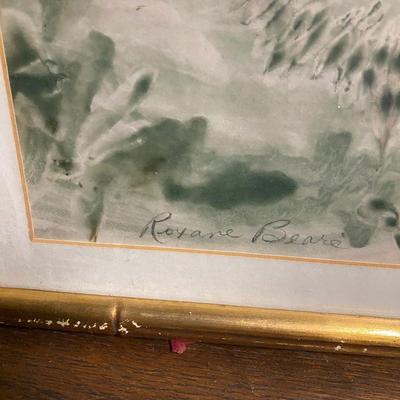 Signed and framed abstract print