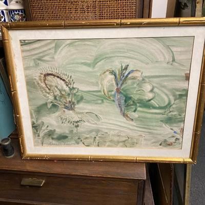Signed and framed abstract print