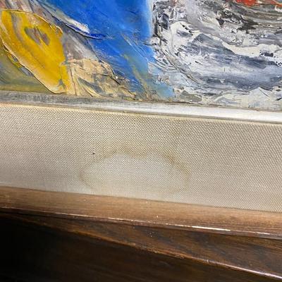 Abstract framed scary clown