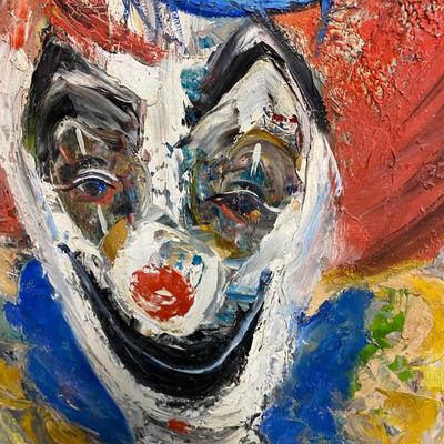 Abstract framed scary clown