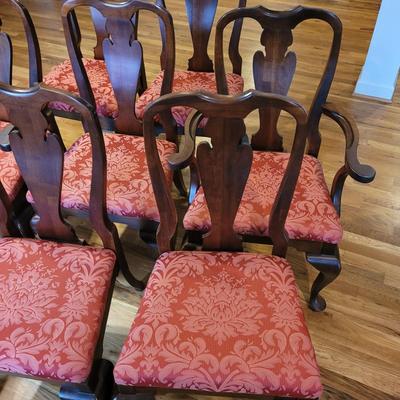 Eight Queen Anne Wooden Chairs (DR-EL)