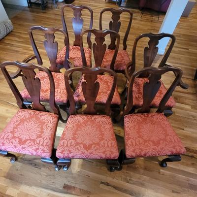 Eight Queen Anne Wooden Chairs (DR-EL)