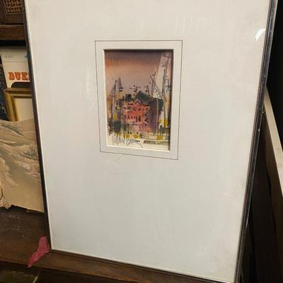 Abstract city water color Signed by artist Michael B