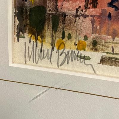 Abstract city water color Signed by artist Michael B