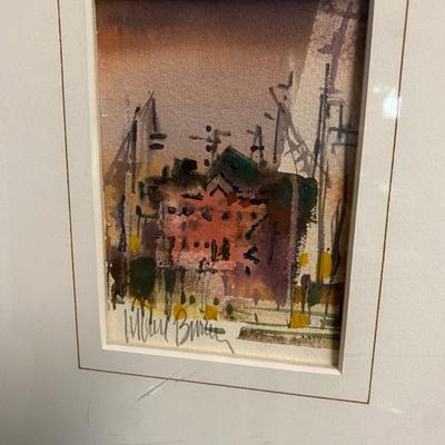 Abstract city water color Signed by artist Michael B