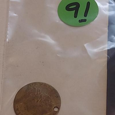 1790 King George III Brass Gaming Token Coin (91)