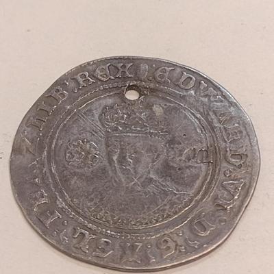 Circa 1550's Edward VI Silver 12-Pence Shilling (92)