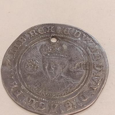 Circa 1550's Edward VI Silver 12-Pence Shilling (92)