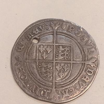 Circa 1550's Edward VI Silver 12-Pence Shilling (92)