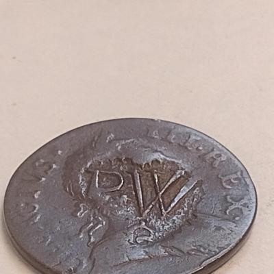 1773 British Half Penny Overstrike on Existing Coin Exposed on Bust (94)