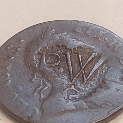 1773 British Half Penny Overstrike on Existing Coin Exposed on Bust (94)