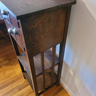 Arts & Crafts Wood Cabinet/ Night Stand (LR-EL)